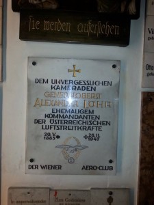 Gedenktafel an Alexander Löhr in der Stiftskirche, Stand 25.9.2014